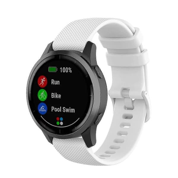 Til Garmin Vivoactive 4 22mm Silikone Urrem White