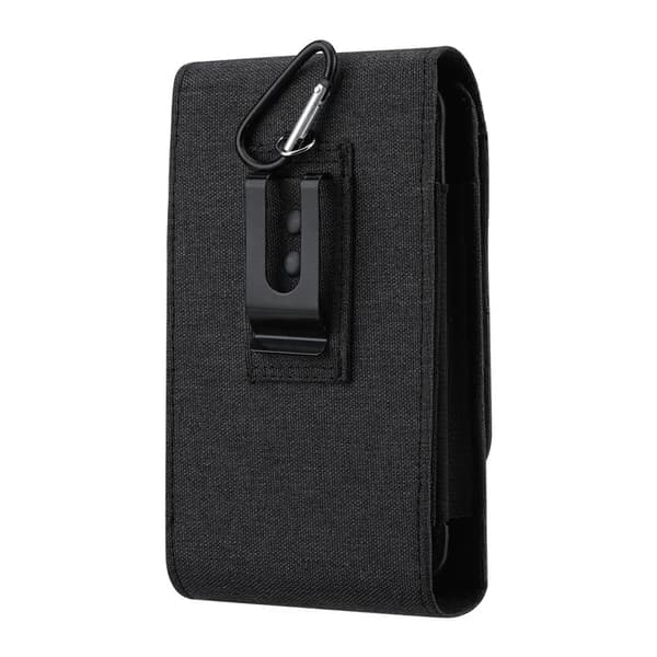 Nylon taljetaske med bælteclips - perfekt til iPhone & Samsung!