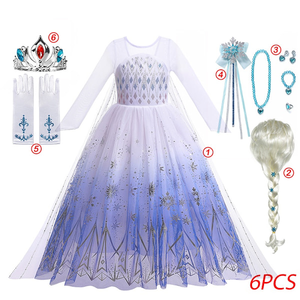 \"Frozen 2\" Elsa -asu tyttölapsille Halloween-roolileikkeihin Lumikuningatar Anna -prinsessamekko juhlapuku Anna-mekko D-WELLNGS Anna-mekko D Anna Dress D 3-4T(tag 110)