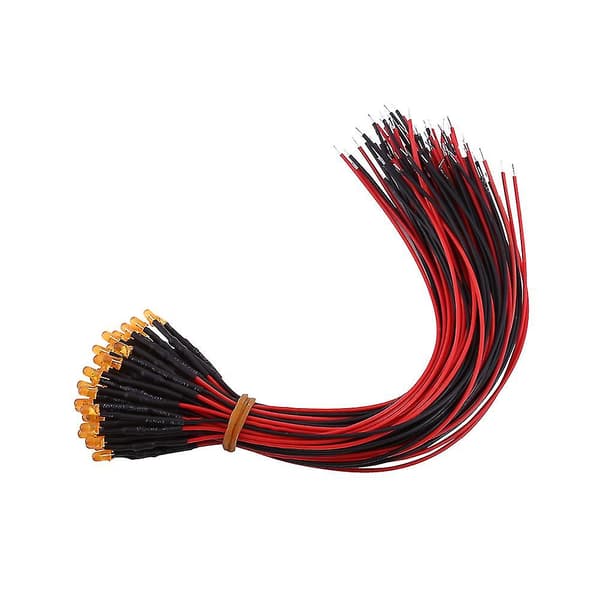 50 stk. Fortrådede Dc12v Diffuse Led-dioder Multi Farver Lys 3mm Orange(#2)