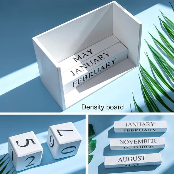 1 trekalender, elegant design, utskiftbare datoblokker, hjemmekontordekorasjon.