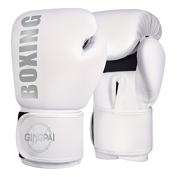 Boxningsträningshandskar, par, 8oz/10oz, för nybörjare och avancerade boxare, slitstarka boxningshandskar i läder blanco rosa 8 Oz