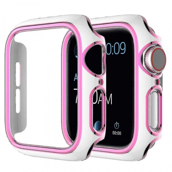 Vit/rosa elektropläterad TPU- case för Apple Watch Series 1/2/3