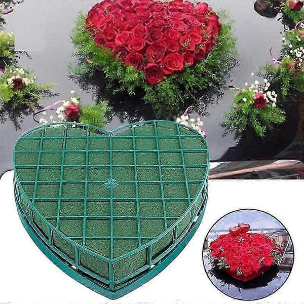 2 Stycken Hjärtformade Blomsterskumhållare för Blommor 52 Foam+plastic