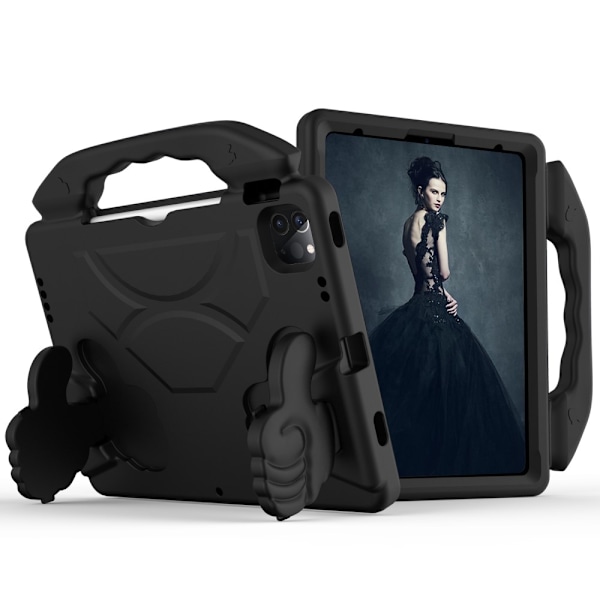 iPad Air 2025-2020 / Pro 11 EVA Stødsikkert Stativ Cover Sort Black Svart