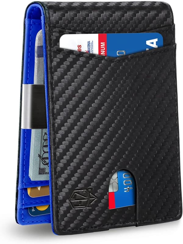Men's Wallet, Slim Wallet with Large Capacity and RFID Blocking Compartment, Simple Front Pocket for Men