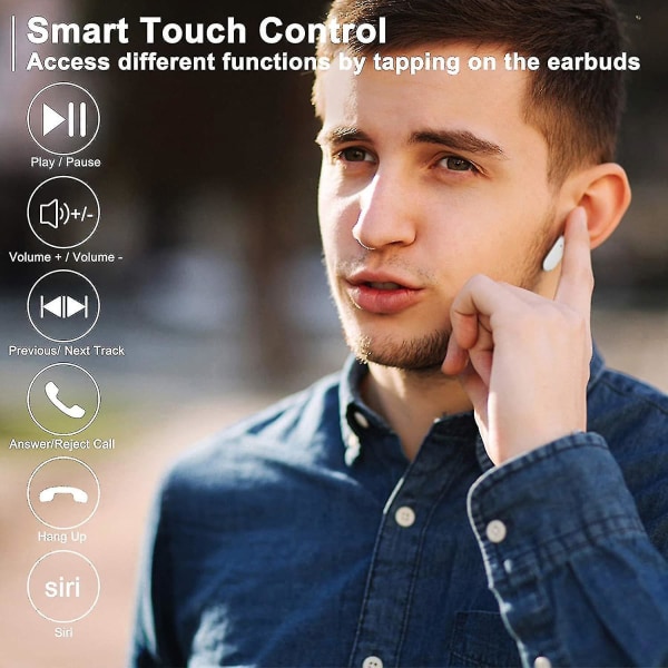 Transparent digital display semiinear toear heavy bass sports true wireless Bluetooth earphones blue