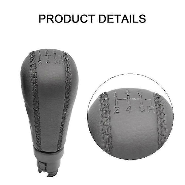 För S60 S80 V70 XC70 PU Läder Växelspaksknopp Handboll Tillbehör 6 Växlar