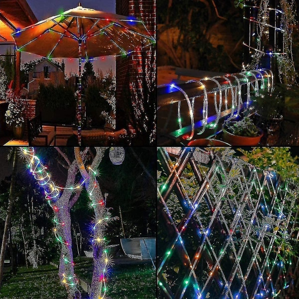 20m Solar String Lights, multicolor 200 Led Pvc Light Tube Outdoor Ip68