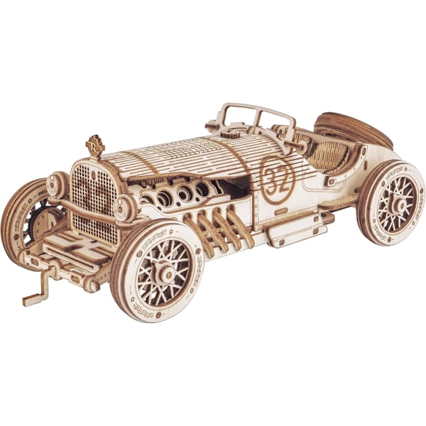 Rakennettavat automallit, 3D-puupalapelit aikuisille ja teini-ikäisille, DIY mekaaniset automallien rakennussarjat, paras lahja lapsille - Grand Prix -auto
