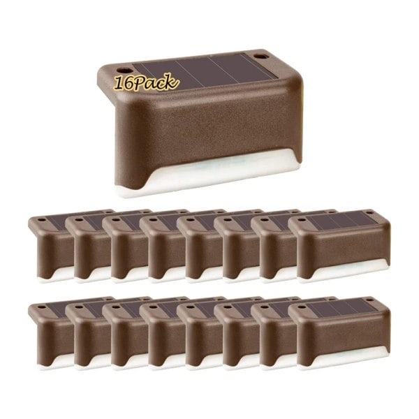 32-pack solcellslampor för utomhusbruk, vattentäta LED-solcellslampor för trappor, staket, trädgård, uteplats och gångväg, svart hölje, varmt ljus black Warm light
