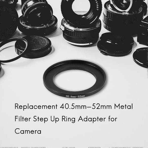 Erstatning 40,5mm-52mm Metal Filter Step Up Ring Adapter til Kamera JN