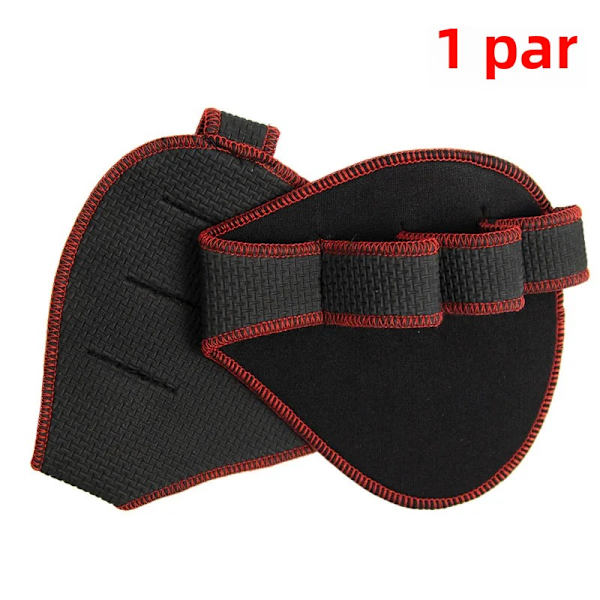 Handflateskydd Gym Fitnesshandskar Halvfinger Lyftning Handflata Hantelgrepp Pads Tyngdlyftning Träningshandske Gym Träning Red-NO Silicone