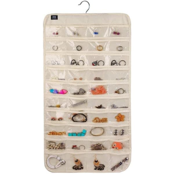 Hanging Jewelry Storage, 80 Pockets for Organization