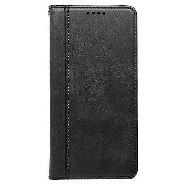 Kompatibelt med Nothing Phone (3a) Fodral Dold Magnetisk Stängning Kalvtextur Läder Telefonskal - Röd-Perfekt Black