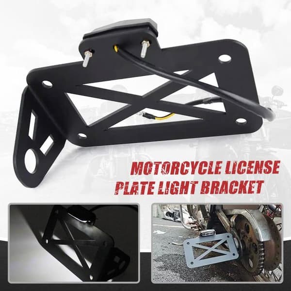 Motorcykel nummerpladeholder - Nummerpladeholder til side LED baglygte