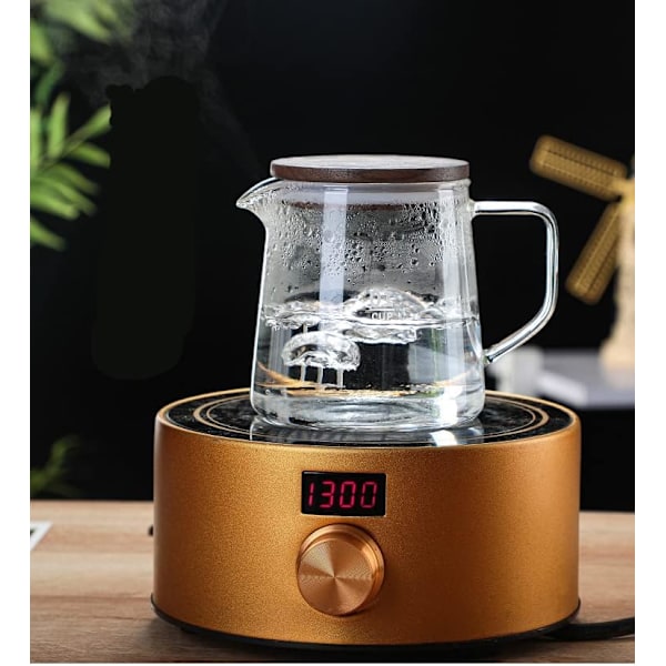 Glaskanna för kaffe med lock, isolerad glaskanna, transparent isolerad kaffekanna för juice, te, kaffe och vatten (500 ml) Transparente 500 ml