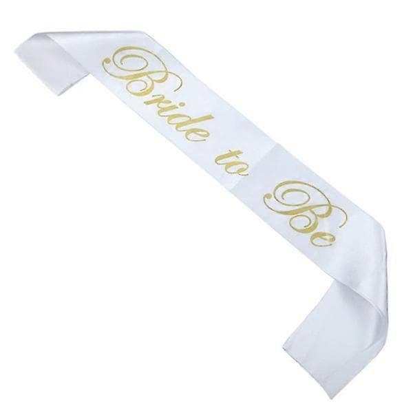 Bride To Be Ribbon Banner Vit Guld vit