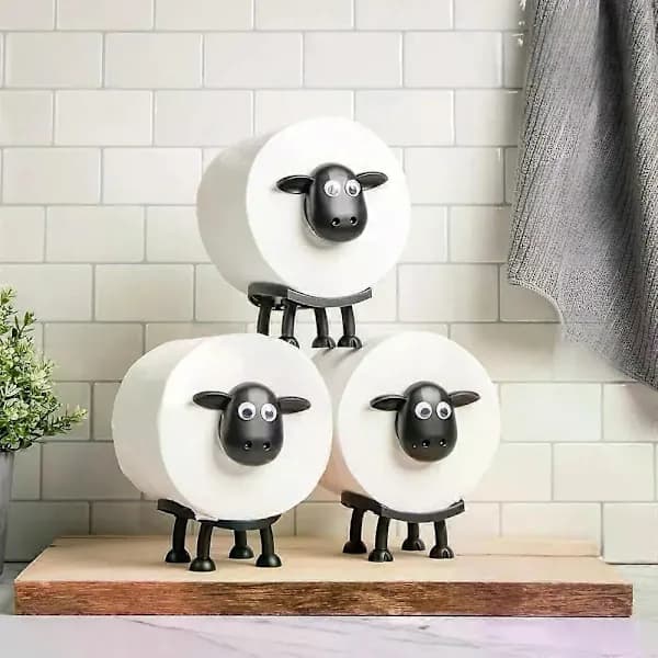 3-pack Toalettpappershållare Lamm Får Djurset