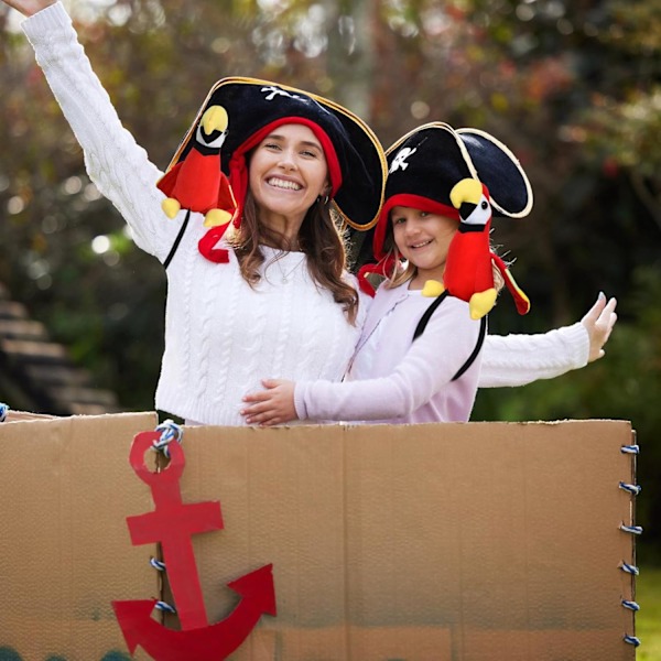 Piratkagepapegøje Plys Skulder Fyldt Piratfest Kostume Tilbehør Dyr Legetøj Søde Plysdyr til Børn Red