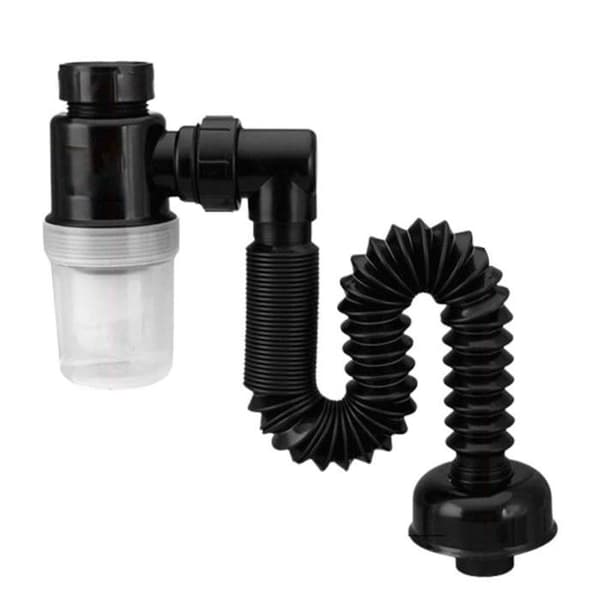 Vannlås - Svart - Universal - Uttrekkbar luktfjerner - Plast - PVC.