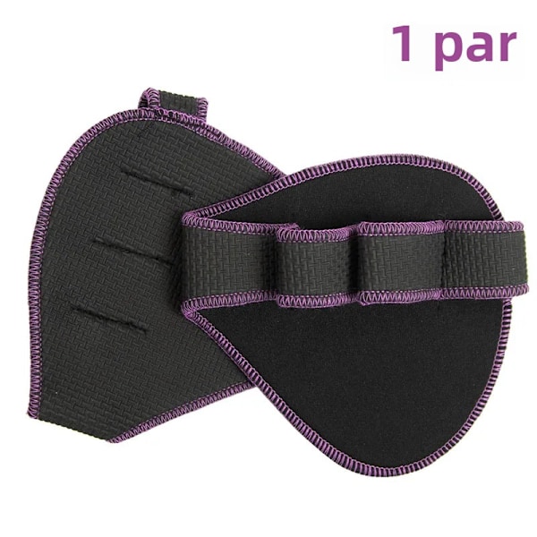 Handflateskydd Gym Fitnesshandskar Halvfinger Lyftning Handflata Hantelgrepp Pads Tyngdlyftning Träningshandske Gym Träning Purple-NO Silicone