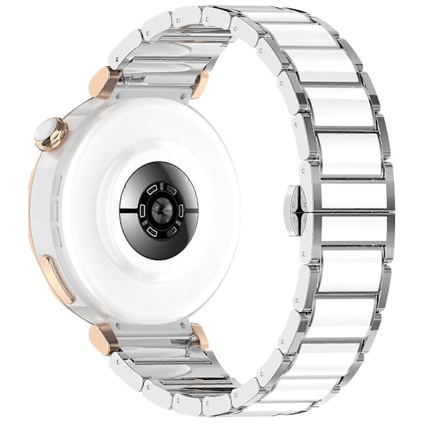 Yhteensopiva Huawei Watch GT 5 41mm GT 5 Pro 42mm kellon rannekkeen kanssa keraaminen + sinkkiseos ranneke - Multicolor Silver+White