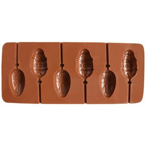 Silikoneform til påskeæg og kanin, chokoladeform, slikkepindsform, solrig.