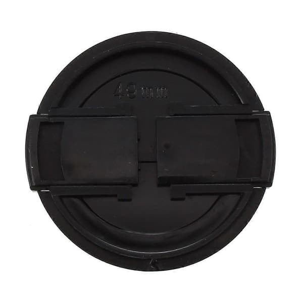 Kamera Plastik Side Klemme Clip-On Front Objektivdæksel Beskyttelsesdæksel Sort 49mm