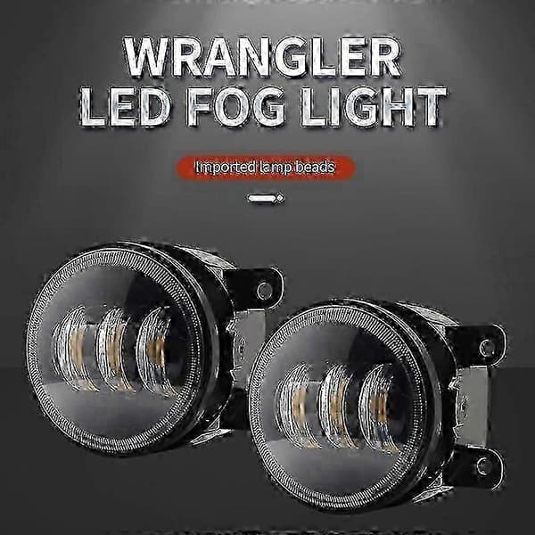 1 stk passer til Wrangler CJ-5 CJ-7 CJ-8 4x4 LED tåkelys lys snøhvit+gyllengul tofarget frontlykt modifisert front Fo fastcs
