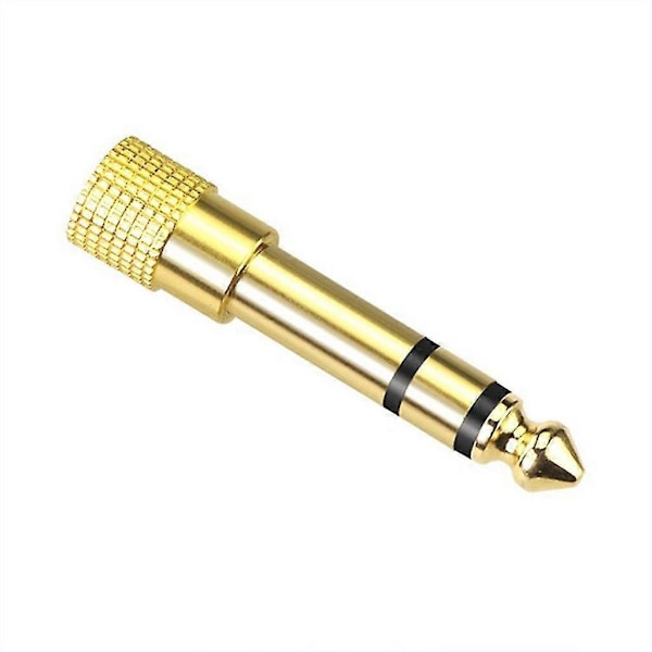 Guldpläterad 6,5 mm Hane Till 3,5 mm Hona Ljud- Adapter Hörlursmikrofonjack 3 st