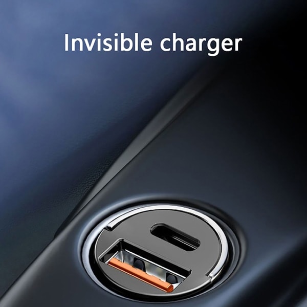 100W Bil USB-laddare Superladdning USB-A USB-C Svart