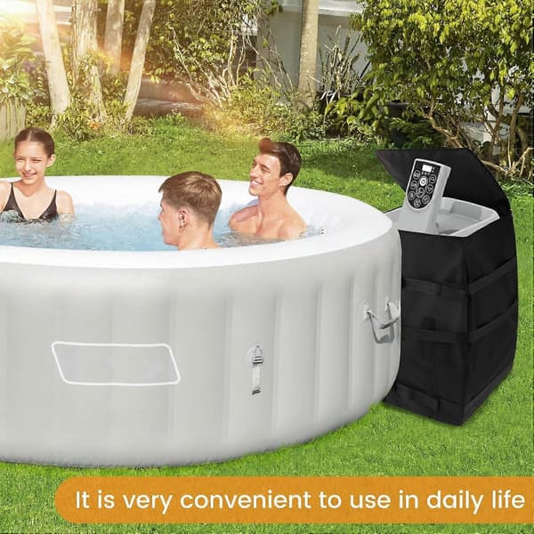 Boblebad Spa Varmepumpe Deksel, Oppblåsbart med Glidelåsåpning for Flere Pumper