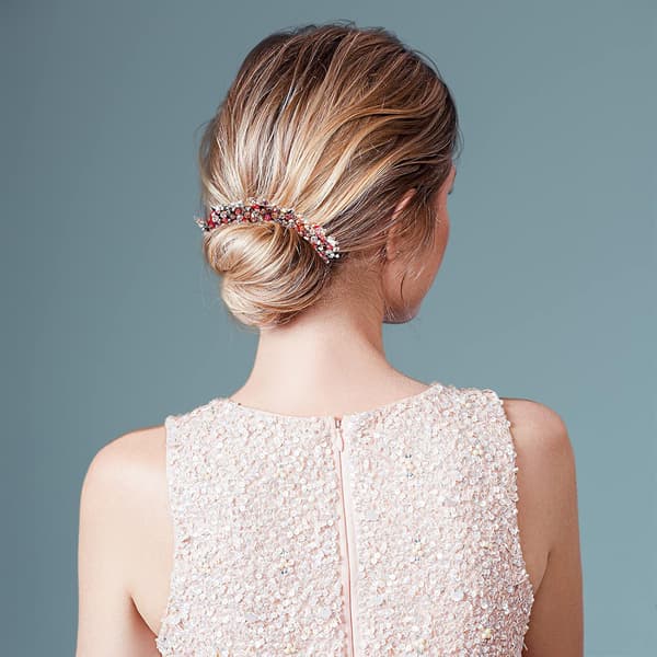 4 stk. Rhinestone Hårknold Maker Magisk Hårstyling Deft Bun Elegant Simpel Knold Maker (Mørk Farve)