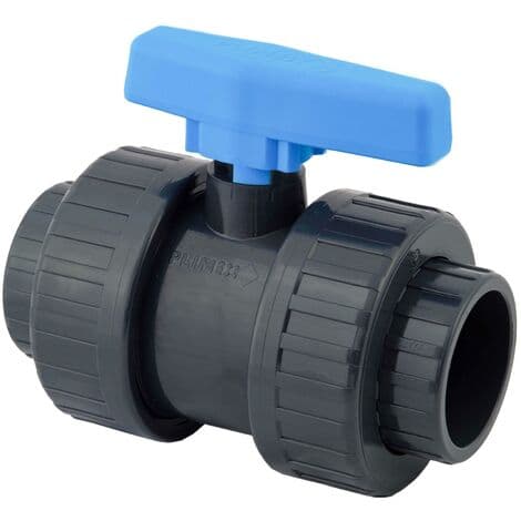 PVC-kugleventil, limforbindelse, 50 mm diameter – PVC-U-materiale for optimal tætning – Kompatibel med 50 mm rør (FMY)