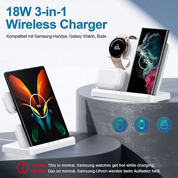 Trådløs oplader kompatibel med Samsung ladestation