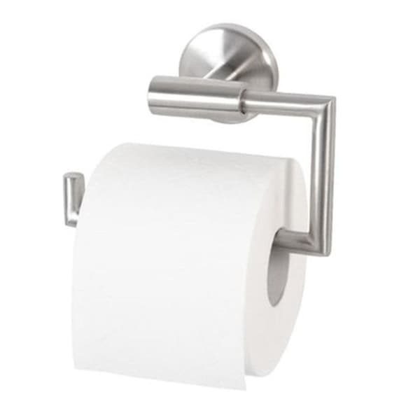 1 toiletpapirholder, 304 rustfrit stål, børstet finish, perforeret, 180° rotation, badeværelse.
