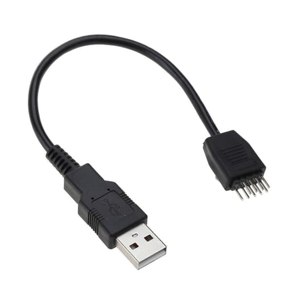 USB-header til USB Type A-hovedkortadapterkabel, 9-pinners hann til Type A hann-hovedkortkabeladapterkonverter Multicolor