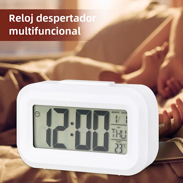 LED Digital Väckarklocka Elektronisk Digital Alarm Skärm Skrivbord Bordsklockor För Hem Kontor Bakgrundsbelysning Snooze Kalenderklocka Astronaut