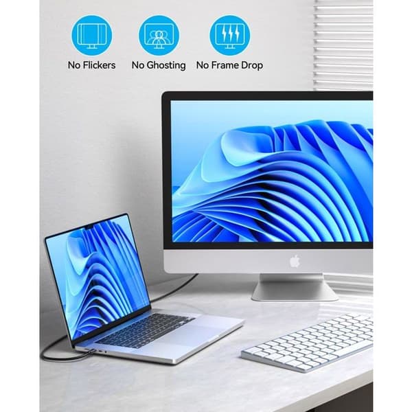 USB-C–HDMI-sovitinkaapeli – musta 2 m USB-C–HDMI-kaapeli 6,6 jalkaa