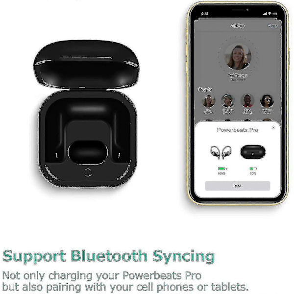 Erstatningsopladningsetui Kompatibelt med Powerbeats Pro med Bluetooth-parringsknap & 700mah Indbygget Batteri (Inkluderer Ikke Power Beats Hovedtelefoner)
