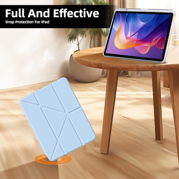 Xiaomi Redmi Pad 2 2025 11-inch Multi-Angle Foldable Protective Case, PU Leather Case, Triple-Fold Foldable Protective Case - Blue
