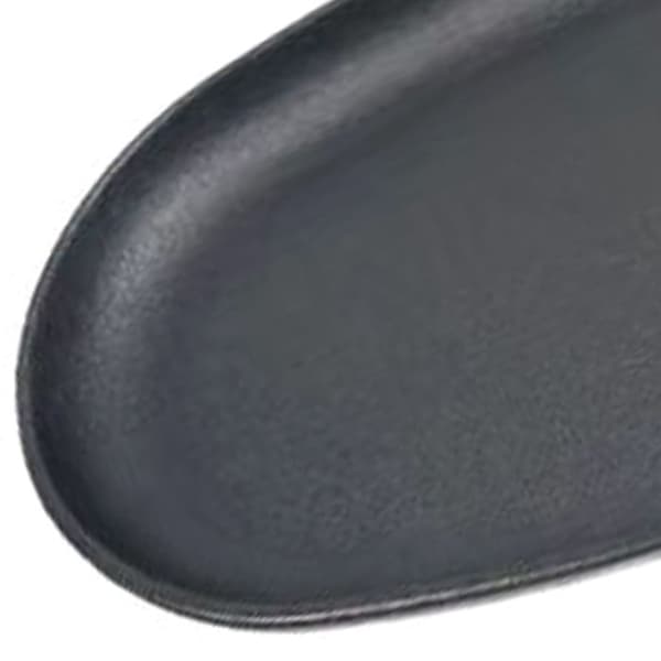 Støpejernsplate, oval støpejernspanne for biff, grillmat, grillet fisk