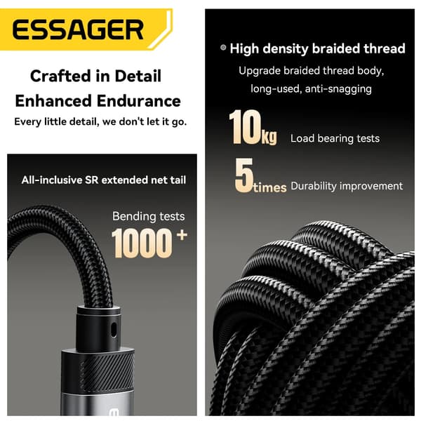 Essager Lightning til 3,5 mm jack Audio Adapter Hodetelefon Aux-kabel USB Type C til 3,5 Adapter OTG Type C kompatibel iPhone Xiaomi Oneplus Type-C TO 3.5mm