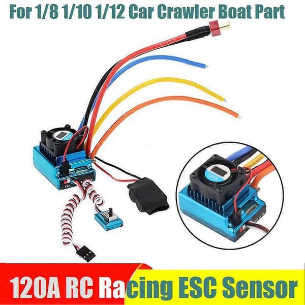 RC Racing ESC 120A Sensor Stor Strøm Hastighedsregulator RC Biltilbehør til 1/8 1/10 1/12 Bil