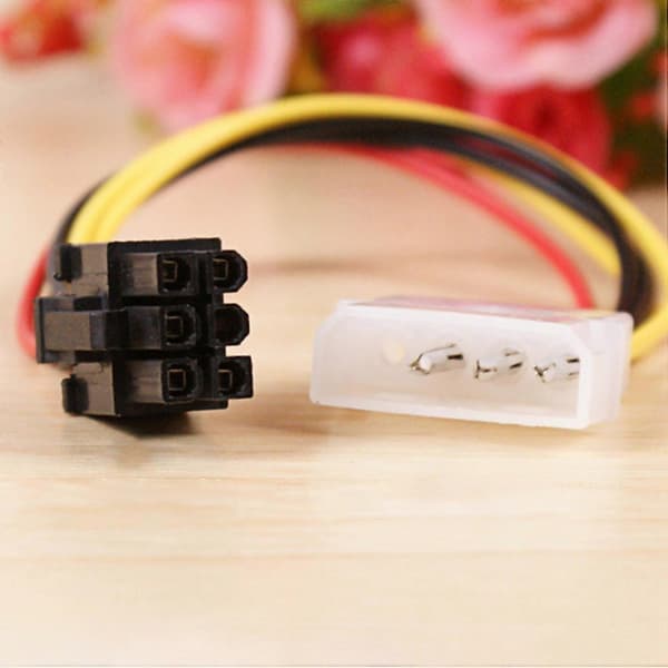 10 stk 4-pins IDE Molex til 6-pins strømkabel GPU grafikkort