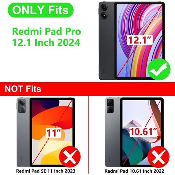 Tabletcover - Xiaomi - Redmi Pad Pro 12.1 - Kunstlæder - Sort