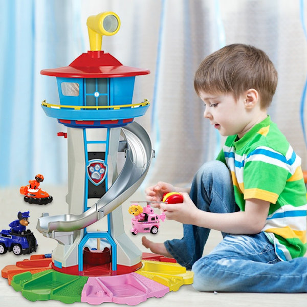 Paw Patrol Torn Stor Storlek Pat Patrol Canina Lookout Modell Leksaksset Hundar Fordon Actionfigur för Pojke Barn Födelsedagspresenter-WELLNGS tower