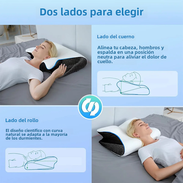 Ortopedisk kudde i memory foam för nacken, bekväm kudde med långsam återhämtning för sömn i fjärilsform Light Gray