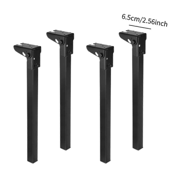 4 stycken Fällbara bordsben Industriell Modern med Skruvar Fällbara skrivbordsben Black 70cm
